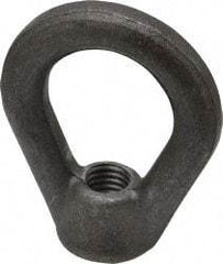 Made in USA - 2,700 Lb Capacity, M12x1.75 Thread, Carbon Steel Heavy Duty Lifting Eye Nut - Grade C-1030, 2.5" Long x 2-1/2" High, 1-1/4" Inside & 2" Outside Eye Diam, 7/8" Bell/Base Width - Makers Industrial Supply