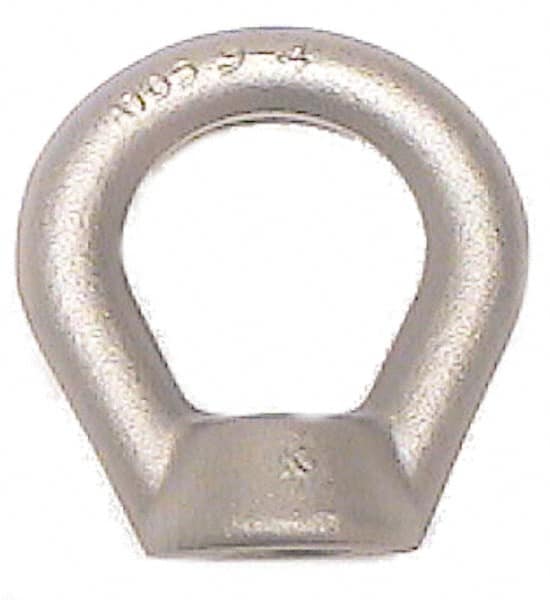 Made in USA - 10,000 Lb Capacity, M20x2.5 Thread, Carbon Steel Heavy Duty Lifting Eye Nut - Grade C-1030, 5" Long x 5" High, 2-1/4" Inside & 4" Outside Eye Diam, 1-9/16" Bell/Base Width - Makers Industrial Supply