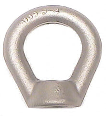 Made in USA - 29,400 Lb Capacity, 1-1/4-7 Thread, Carbon Steel Lifting Eye Nut - Grade C-1045, 6.63" Long x 6-5/8" High, 3-1/2" Inside & 5-1/4" Outside Eye Diam, 3-1/8" Bell/Base Width - Makers Industrial Supply