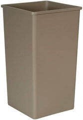 Rubbermaid - 50 Gal Gray Square Trash Can - Polyethylene, 34-1/4" High x 19-1/2" Long x 19-1/2" Wide - Makers Industrial Supply