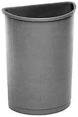 Rubbermaid - 21 Gal Beige Half-Round Trash Can - Polyethylene, 28" High x 21" Long x 11" Wide - Makers Industrial Supply