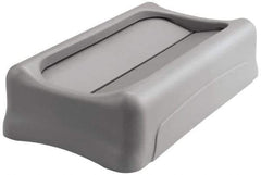 Rubbermaid - Rectangle Lid for Use with 23 Gal Rectangular Trash Cans - Gray, Plastic, For Slim Jim Trash Cans - Makers Industrial Supply