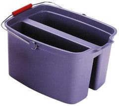 Rubbermaid - 19 Qt Plastic Double Pail - 9" Long x 10" High x 14-1/2" Wide, Gray, Steel Handle - Makers Industrial Supply