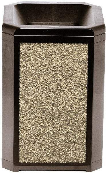 Rubbermaid - 35 Gal Brown Square Trash Can - Polycarbonate, 30-1/2" High x 26" Long x 26" Wide - Makers Industrial Supply