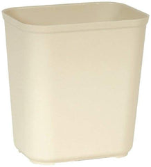 Rubbermaid - 28 Qt Beige Rectangle Trash Can - Fiberglass, 15-5/16" High x 14-1/2" Long x 10-1/2" Wide - Makers Industrial Supply