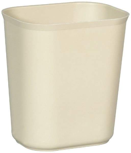 Rubbermaid - 14 Qt Beige Rectangle Trash Can - Fiberglass, 12-1/4" High x 11-1/8" Long x 8-1/4" Wide - Makers Industrial Supply