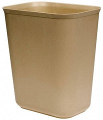 Rubbermaid - 7 Qt Beige Rectangle Trash Can - Fiberglass, 10-3/4" High x 6-3/8" Wide - Makers Industrial Supply