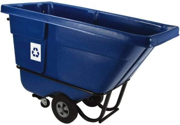 Rubbermaid - 1/2 Cu Yd Blue Rectangle Recycling Container - Polyethylene, 38-5/8" High x 60-1/2" Long x 28" Wide - Makers Industrial Supply