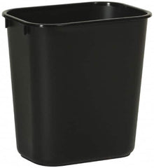 Rubbermaid - 14 Qt Black Rectangle Trash Can - Polyethylene, 12-1/8" High x 11-3/8" Long x 8-1/4" Wide - Makers Industrial Supply