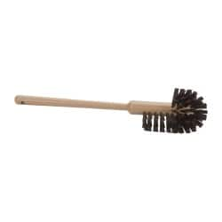 Rubbermaid - 17" OAL Toilet Bowl Brush - Polypropylene Bristles, 1-1/2" Bristle Length, 17" Plastic Handle, Brown - Makers Industrial Supply