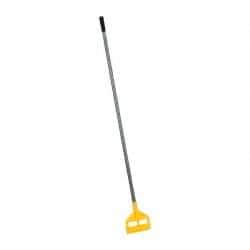 Rubbermaid - 60" Fiberglass Quick Connect Mop Handle - 1 to 1-1/4" Wet Mop Head Band, Plastic Connector, Use with Wet Mops - Makers Industrial Supply