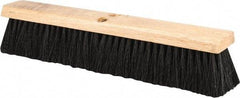 PRO-SOURCE - 18" General Purpose Polypropylene Push Broom - 3" Bristle Length, Wood Block, Threaded Handle Connection, Handle Sold Separately - Makers Industrial Supply