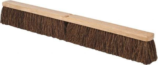 PRO-SOURCE - 36" Heavy Duty Palmyra Push Broom - 4" Bristle Length, Wood Block, Threaded Handle Connection, Handle Sold Separately - Makers Industrial Supply