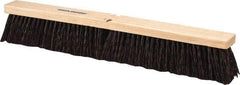 PRO-SOURCE - 24" Heavy Duty Polypropylene Push Broom - 3-1/4" Bristle Length, Wood Block, Threaded Handle Connection, Handle Sold Separately - Makers Industrial Supply