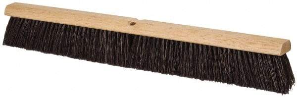 PRO-SOURCE - 30" Heavy Duty Polypropylene Push Broom - 3-1/4" Bristle Length, Wood Block, Threaded Handle Connection, Handle Sold Separately - Makers Industrial Supply