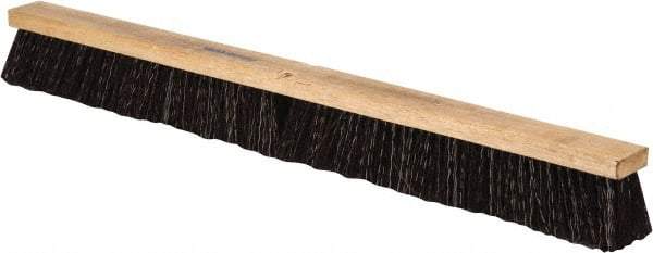 PRO-SOURCE - 36" Heavy Duty Polypropylene Push Broom - 3-1/4" Bristle Length, Wood Block, Threaded Handle Connection, Handle Sold Separately - Makers Industrial Supply