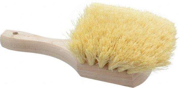 PRO-SOURCE - 2" Bristle Length, Tampico Utility Scrub Brush - 8" OAL, White, Hardwood Block - Makers Industrial Supply