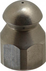 PRO-SOURCE - 4,200 psi Fixed, Stainless Steel, Sewer Pressure Washer Nozzle - 8mm Orifice Diam, 1/4" Thread, FPT, Polished - Makers Industrial Supply