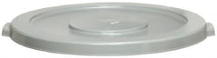 Continental - Round Lid for Use with 32 Gal Round Trash Cans - Gray, Polyethylene, For Huskee Trash Cans - Makers Industrial Supply