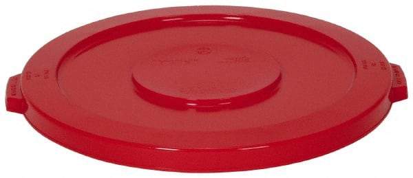 Continental - Round Lid for Use with 32 Gal Round Trash Cans - Red, Polyethylene, For Huskee Trash Cans - Makers Industrial Supply