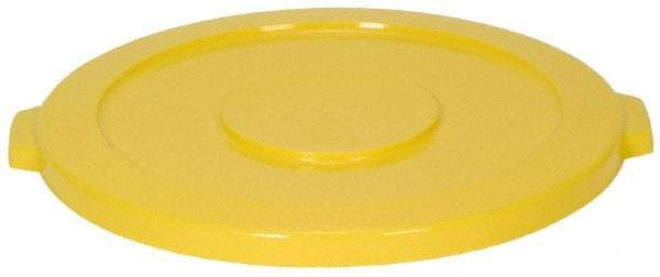 Continental - Round Lid for Use with 44 Gal Round Trash Cans - Yellow, Polyethylene, For Huskee Trash Cans - Makers Industrial Supply