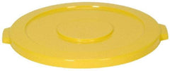 Continental - Round Lid for Use with 44 Gal Round Trash Cans - Yellow, Polyethylene, For Huskee Trash Cans - Makers Industrial Supply