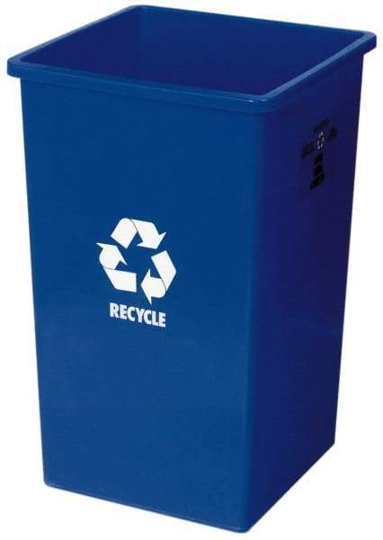 Continental - 25 Gal Blue Square Recycling Container - Polyethylene - Makers Industrial Supply