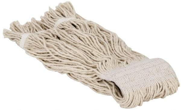 PRO-SOURCE - 5" White Head Band, X-Large Cotton Cut End Mop Head - 4 Ply, Clamp Jaw Connection, Use for General Purpose - Makers Industrial Supply