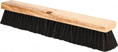 PRO-SOURCE - 18" General Purpose Horsehair Push Broom - 3" Bristle Length, Wood Block, Threaded Handle Connection, Handle Sold Separately - Makers Industrial Supply