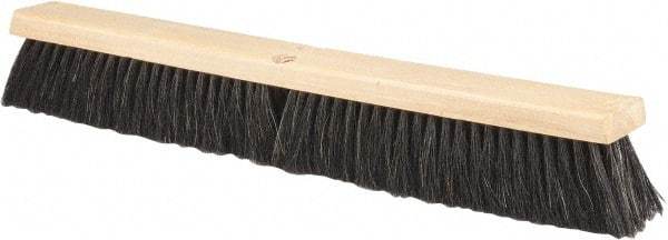 PRO-SOURCE - 24" General Purpose Horsehair Push Broom - 3" Bristle Length, Wood Block, Threaded Handle Connection, Handle Sold Separately - Makers Industrial Supply