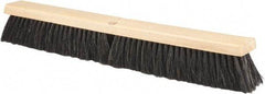 PRO-SOURCE - 24" General Purpose Horsehair Push Broom - 3" Bristle Length, Wood Block, Threaded Handle Connection, Handle Sold Separately - Makers Industrial Supply