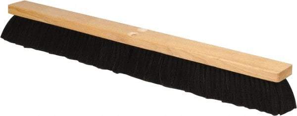 PRO-SOURCE - 30" General Purpose Horsehair Push Broom - 3" Bristle Length, Wood Block, Threaded Handle Connection, Handle Sold Separately - Makers Industrial Supply