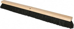 PRO-SOURCE - 36" General Purpose Horsehair Push Broom - 3" Bristle Length, Wood Block, Threaded Handle Connection, Handle Sold Separately - Makers Industrial Supply