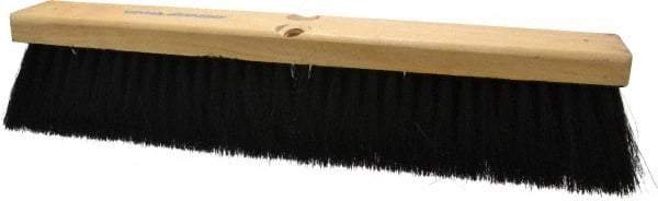 PRO-SOURCE - 18" General Purpose Horsehair Blend Push Broom - 3" Bristle Length, Wood Block, Threaded Handle Connection, Handle Sold Separately - Makers Industrial Supply