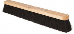 PRO-SOURCE - 24" General Purpose Horsehair Blend Push Broom - 3" Bristle Length, Wood Block, Threaded Handle Connection, Handle Sold Separately - Makers Industrial Supply