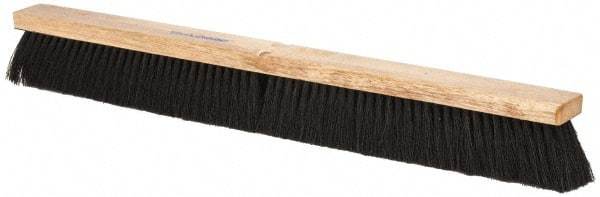 PRO-SOURCE - 30" General Purpose Horsehair Blend Push Broom - 3" Bristle Length, Wood Block, Threaded Handle Connection, Handle Sold Separately - Makers Industrial Supply