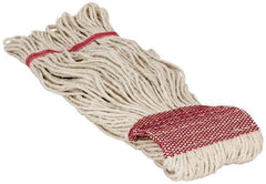 PRO-SOURCE - 5" Red Head Band, Large Cotton Loop End Mop Head - 4 Ply, Clamp Jaw Connection, Use for General Purpose - Makers Industrial Supply