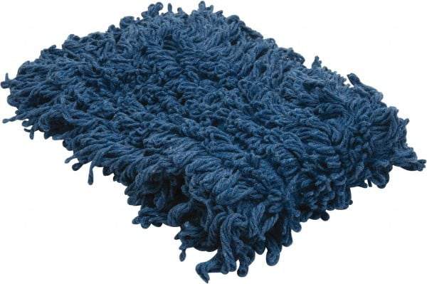 PRO-SOURCE - 36" Long x 5" Wide Yarn Blend Dust Mop Head - Snap-On, Blue, Looped Head - Makers Industrial Supply