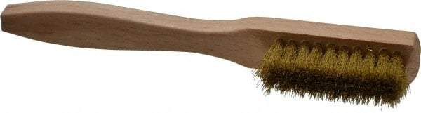 PRO-SOURCE - 8" OAL, Brass Utility Brush - 5/8" Bristle Length, 1-1/2" Long x 1/2" Wide Head, Straight Hardwood Handle - Makers Industrial Supply