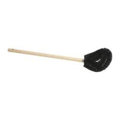 Made in USA - 15" OAL Toilet Bowl Brush - Nylon Bristles, 15" Wood Handle, Black - Makers Industrial Supply