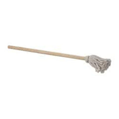 Made in USA - 21" OAL Toilet Bowl Brush - Cotton Bristles, 12" Wood Handle, Light Gray - Makers Industrial Supply