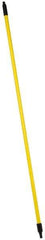 PRO-SOURCE - 60 x 1" Fiberglass Handle for Push Brooms - Threaded Connection, Yellow - Makers Industrial Supply