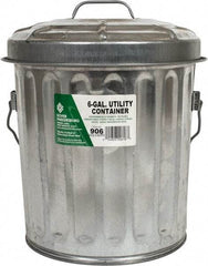 PRO-SOURCE - Galvanized Metal Pail with Lid - Galvanized Metal, 12-1/8" High - Makers Industrial Supply