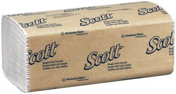 Scott - 1 Ply White Single-Fold Paper Towels - 9-1/4" Wide - Makers Industrial Supply