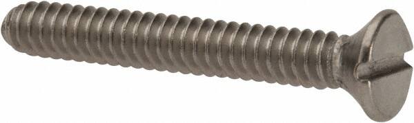 Value Collection - #6-32 UNC, 1" OAL Slotted Drive Machine Screw - Flat Head, Grade 316 Stainless Steel, Uncoated, Without Washer - Makers Industrial Supply