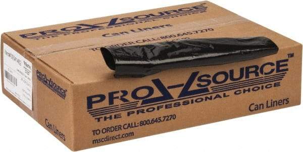 PRO-SOURCE - 1 mil Thick, Heavy-Duty Trash Bags - 38" Wide x 58" High, Black - Makers Industrial Supply