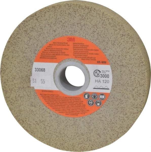 3M - 6" Diam, 1" Face Width, 1" Center Hole, Medium Grade, Aluminum Oxide Deburring Wheel - Unitized, Hard Grade, 3,600 RPM - Makers Industrial Supply