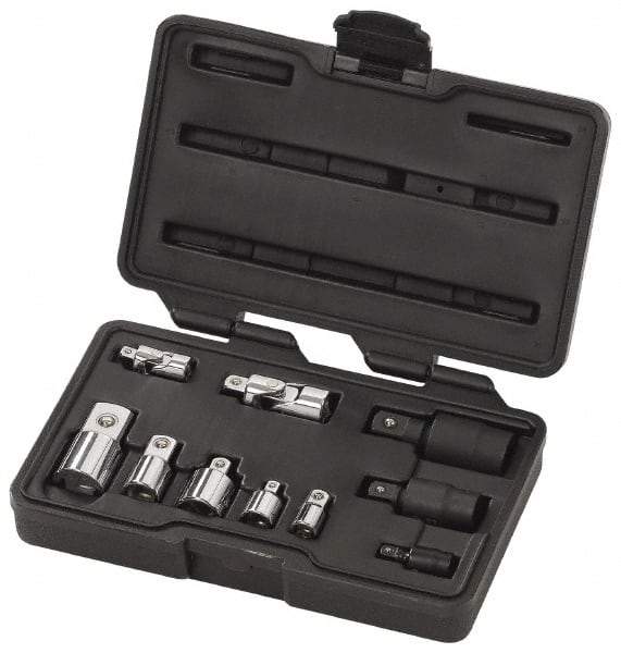 GearWrench - 10 Piece Universal & Socket Adapter Set - 1/4F x 3/8M, 3/8F x 1/4M, 3/8F x 1/2M, 1/2F x 3/8M, 1/2F x 3/4M" 1/4, 3/8 & Impact 1/4, 3/8, 1/2" - Makers Industrial Supply