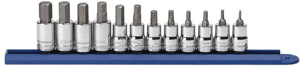 GearWrench - 12 Piece 3/8" Drive Metric Hex Bit Socket Set - 2 to 12mm Hex - Makers Industrial Supply