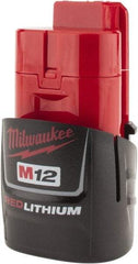 Milwaukee Tool - 12 Volt Lithium-Ion Power Tool Battery - 1.5 Ahr Capacity, 1 hr Charge Time, Series M12 RED - Makers Industrial Supply